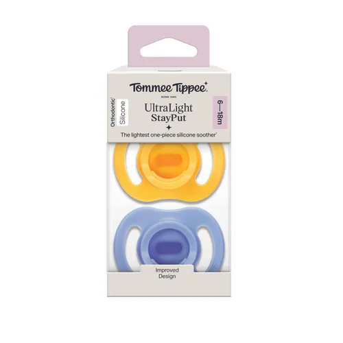 Tommee Tippee ultralight silicone soothers. 2 pack, 6 - 18months