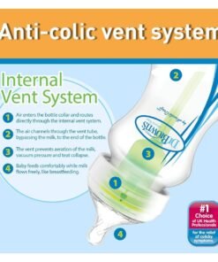 Alternative view of Dr Brown's Natural Flow Anti-Colic Options—Wide Neck Baby Bottle, 270ml with level 1 teat