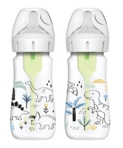 Dr Brown's Natural Flow Anti-colic Options + Wide-Neck Baby Bottle 270ml, Level 1 teat, 2 pack