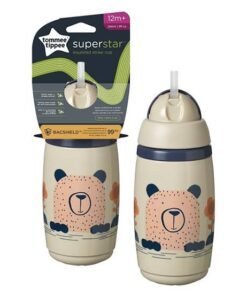 Tommee Tippee Superstar Insulated Straw Cup. 266ml Cream/Peach.