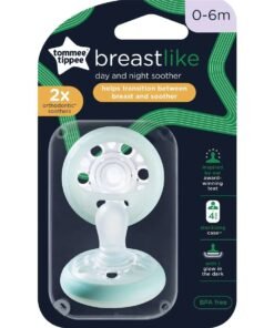 Tommee Tippee breast like soothers 0-6m. Glow in the dark Sterilizing pods.