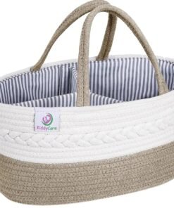Cotton rope diaper caddy. Grey/Brown