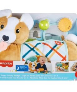 Fisher-Price Baby Tummy Time Toys, 3-in-1 Plush Puppy Wedge.