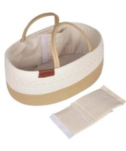 Alternative view of Premium Cotton Rope Nappy Caddy Organiser. Brown/Black Line.