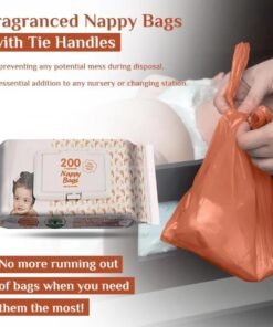 Alternative view of Premium Fragranced Nappy Disposable Bags with Tie Handles. 200Pack