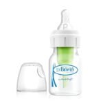 Dr. Brown’s Natural Flow Anti-Colic Narrow Baby Bottle, 2oz/60ml with Preemie Flow Teat, 1-Pack.
