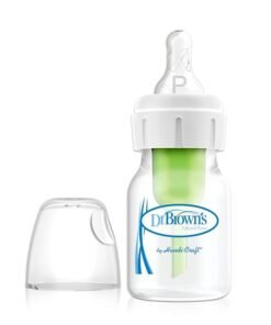 Dr. Brown’s Natural Flow Anti-Colic Narrow Baby Bottle, 2oz/60ml with Preemie Flow Teat, 1-Pack.