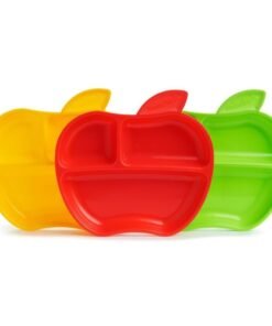 Munchkin Lil’ Apple Divided Toddler Plates, Pack of 3.