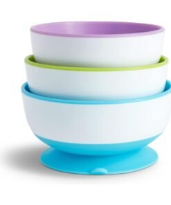 Munchkin Stay Put Suction Bowls with Strong Suction, Pack of 3.