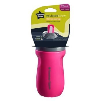 Tommee Tippee Superstar Insulated Straw Cup. 266ml. Pink.