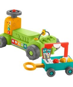 Fisher-Price Laugh & Learn 4-in-1 Farm to Market Tractor Ride-On Learning Toy.