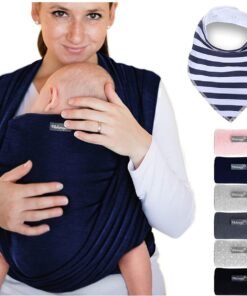 Makimaja - Soft Cotton Baby Wrap Carrier Dark Blue/Dark Grey.