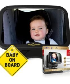 Royal Rascals Baby Car Mirror. New lockable updated version. Black.