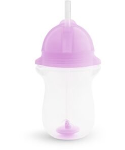 Munchkin Click Lock Tip & Sip Straw Cup Toddler Sippy Cup with Straw. 296ml. Pink/Purple.