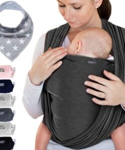 Alternative view of Makimaja - Soft Cotton Baby Wrap Carrier Dark Blue/Dark Grey.