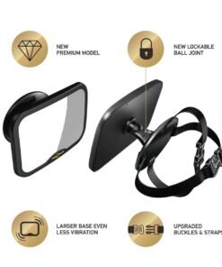 Alternative view of Royal Rascals Baby Car Mirror. New lockable updated version. Black.