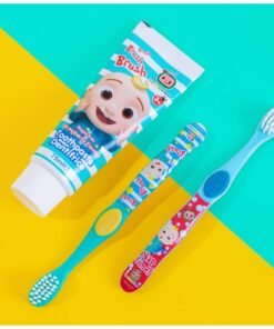 Alternative view of CoComelon Twin Toothbrush + CoComelon Strawberry Toothpaste. 3yrs plus.