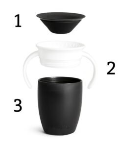 Alternative view of Munchkin Miracle 360° sippy cup 207mls. Black/White.