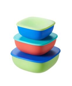 Nuby Good Square Meal Nesting Storage Pots. Pack of 3