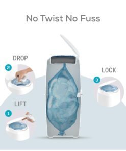 Alternative view of Angelcare Nappy Disposal System. Includes 3 refills.White