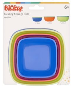 Alternative view of Nuby Good Square Meal Nesting Storage Pots. Pack of 3